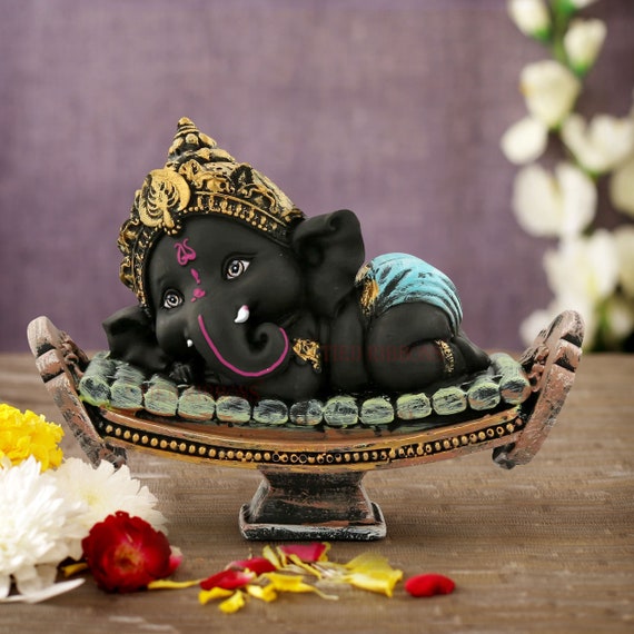 Cute Ganesha Lying Lord Ganesha Statue Idol for Home - Etsy India