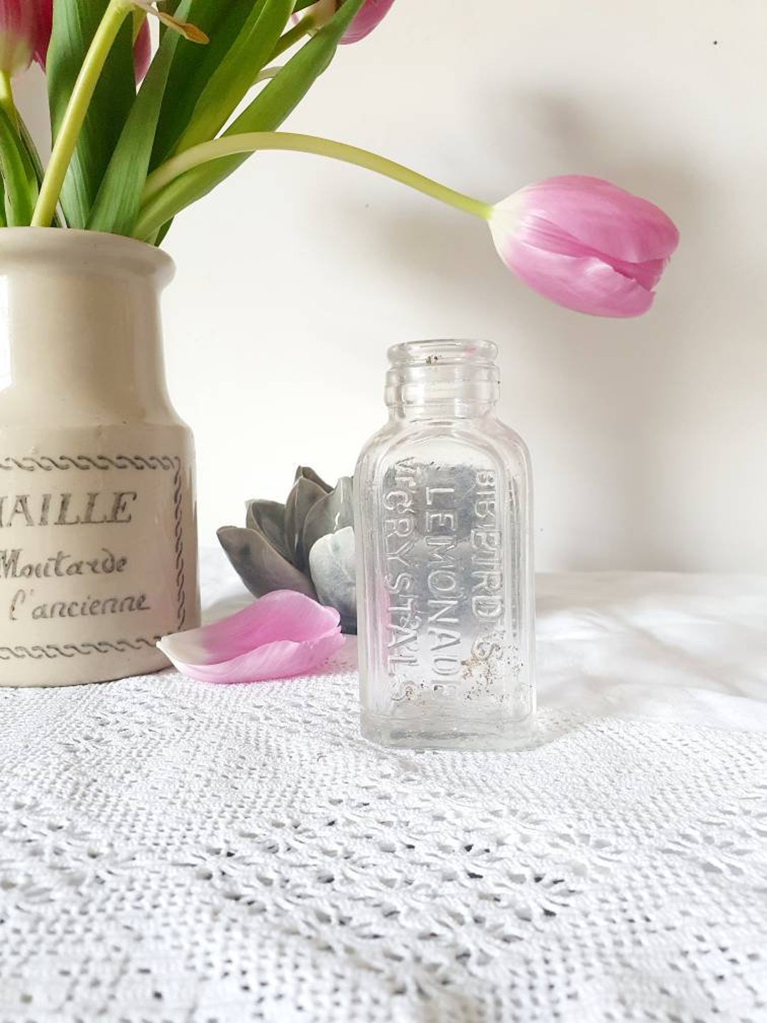 Clear Vintage Glass Bird Lemonade Crystals Bottle From Alfred Etsy