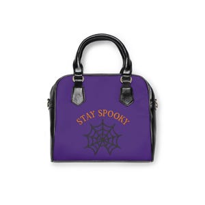 Spooky Shoulder Handbag, Halloween Purse, Fun Tote Bag, Fall Accessory, Goth Style Handbag, Witchy Bag