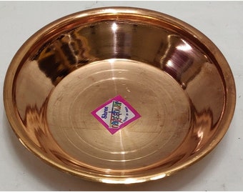 Copper Tarbhana Pooja Thali Serving Puja Hindu Ceremony Ayurveda Offering Plate Copper Plate for Poojan Purpose Diwali Pooja Thali & Items
