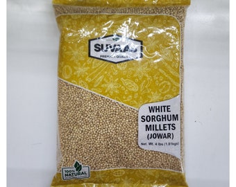 Whole Grain Sorghum Jowar Grains White Sorghum - 2 lb/4 Lb Packet