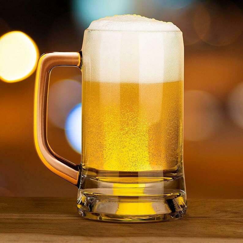 Beer Mug Glasses Set of 2 Handmade Beer Glass Transparent Etsy