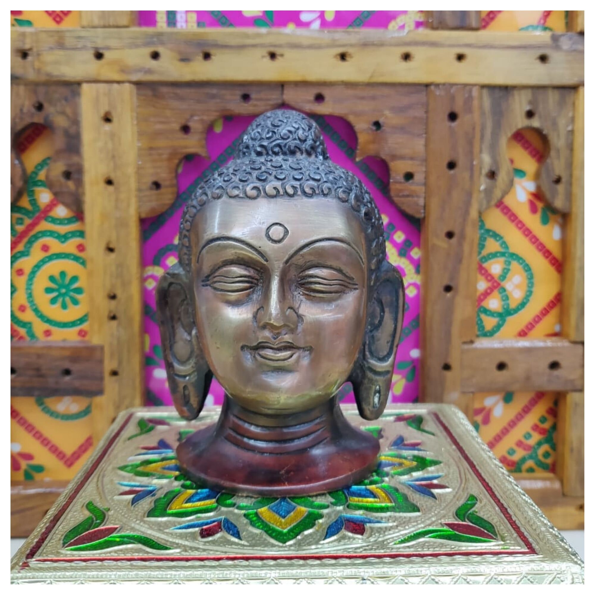 Meditation Buddha Statue Buddha Face Statue in Brass Perfect Etsy