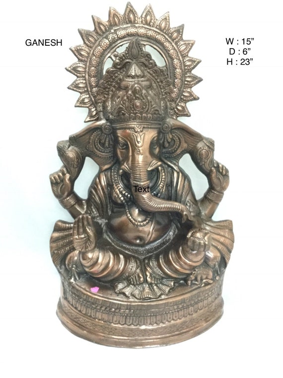 Hindu God Sculpture Ganesha Idol AtoZ India Cart Lord Ganesha Statues Ganesh Murti Ganpati Bhagwan Copper Finished Statue for Home Entrance Good Luck Vastu Decoration Showpiece and Gift Hindu God Sculpture Ganesha Idol AtoZ India Cart Lord Ganesha Statues Ganesh Murti Ganpati Bhagwan Copper Finished Statue for Home Entrance Good Luck Vastu Decoration Showpiece and Gift