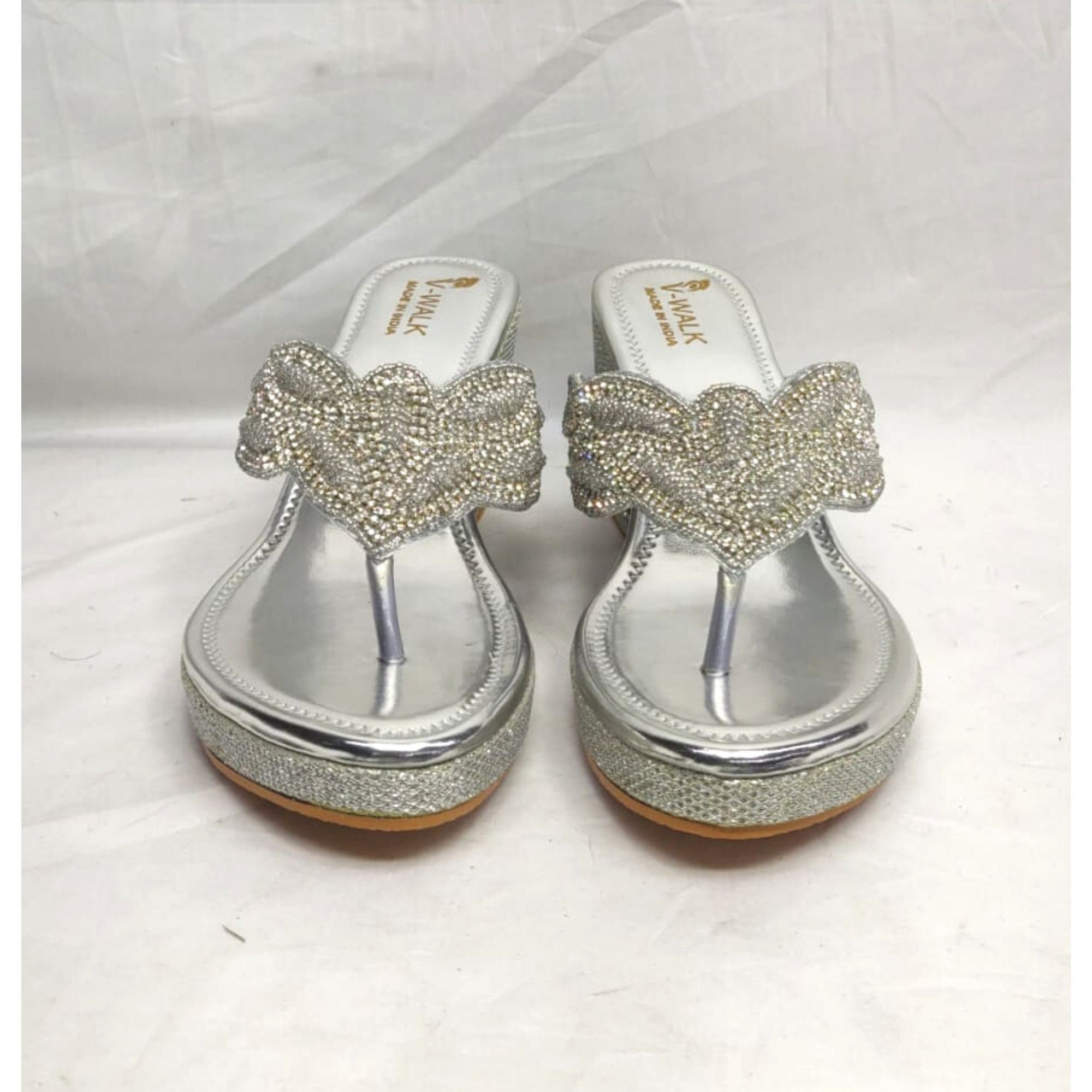 Bridal Shoes in Silver Bridal Wedges Indian Women's - Etsy