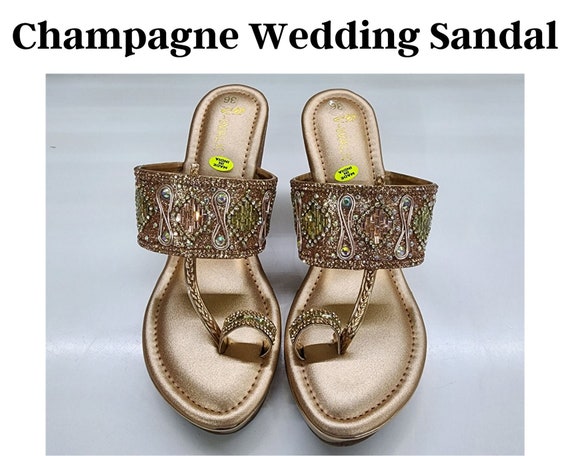 TOPQUEEN Bridal Indian Foot Jewelry Barefoot Sandal Multi-row Rhinestone  Long Tassel High Heels Crystal Queen Women Sandals A94 - AliExpress