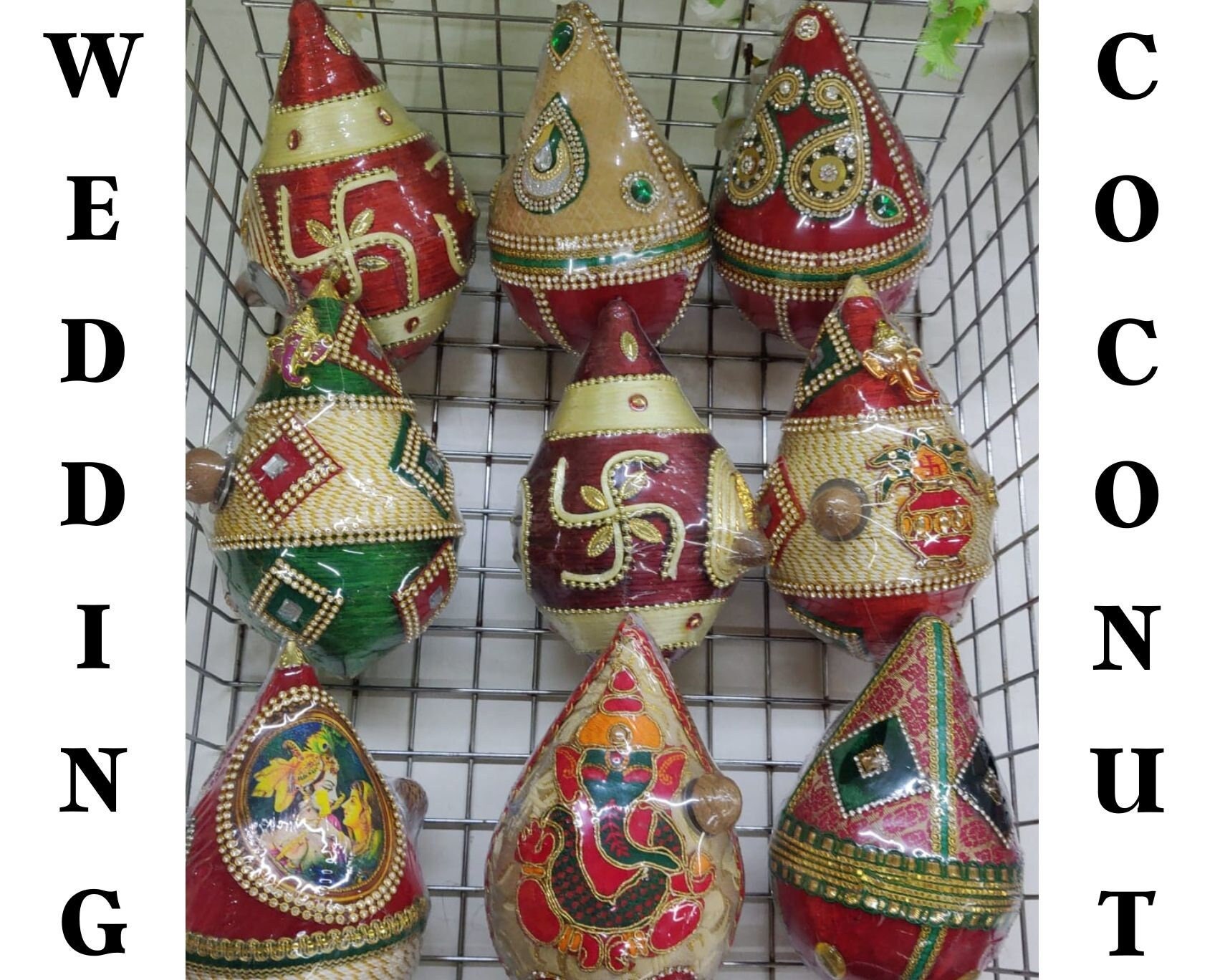 Decorated Coconut for Wedding Shagun Decorative Nariyal Indian