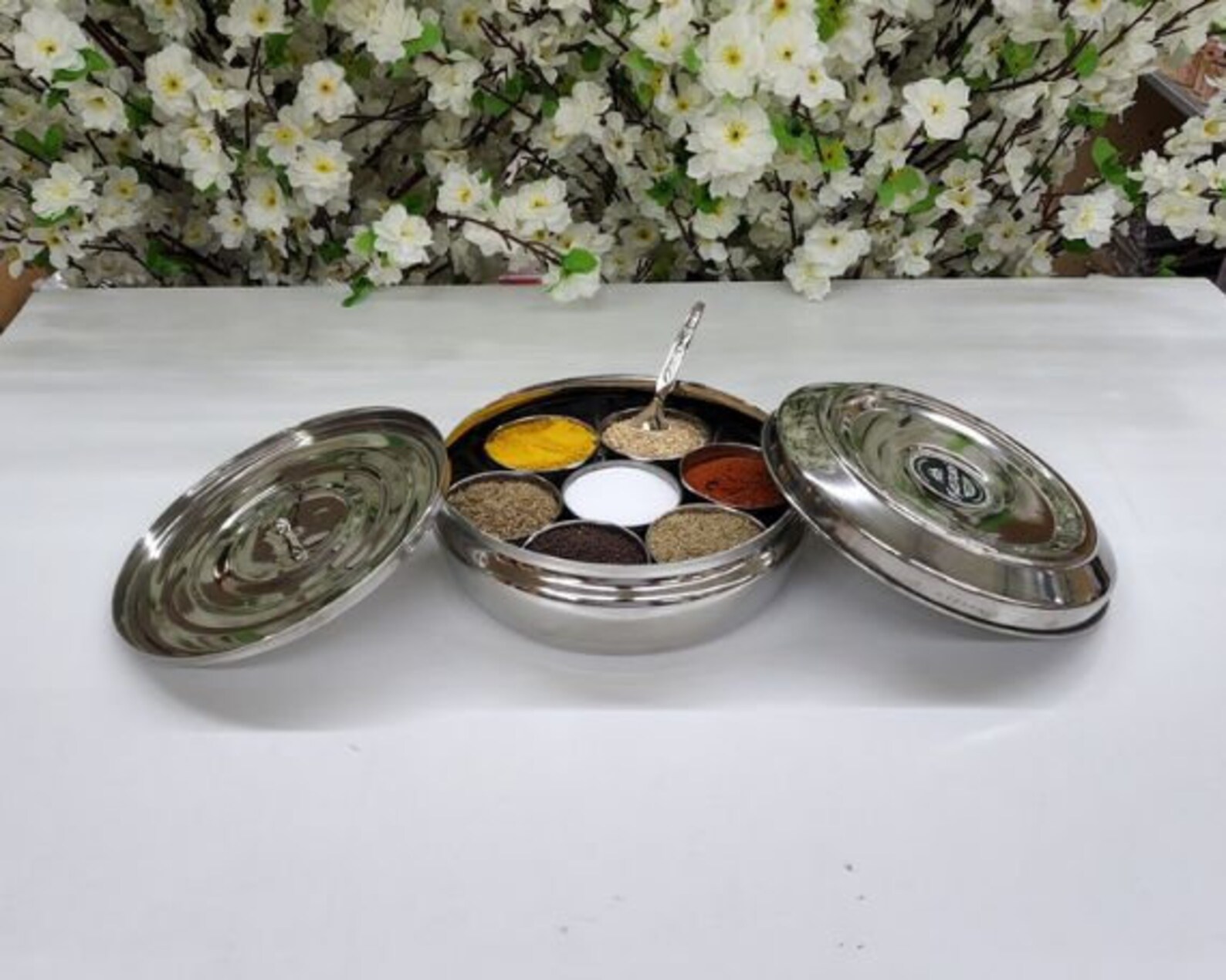 Stainless Steel Spice Box Indian Spice Box Masala Dabba Etsy