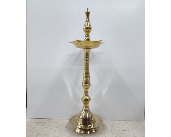 Brass Kerala Diya Traditional Indian Brass Decorative Oil Lamp for