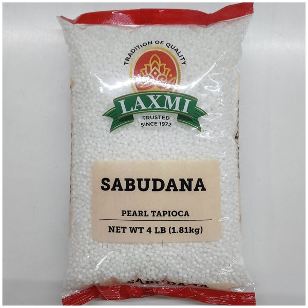 Tapioca Balls White Tapioca Pearls Small White Balls Sabudana, Sago, Boba, Dry, Uncooked, Unsweetened, Unflavored Sabudana Snacks 4 Lb