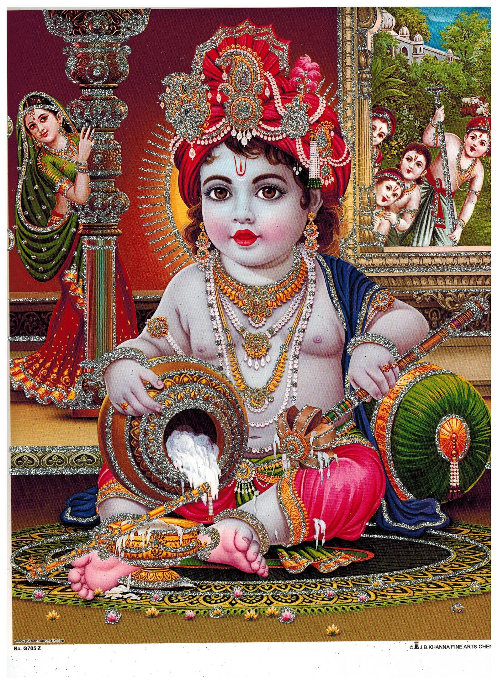 Baby Krishna Poster Bal Krishna Print Vintage Style Devotional Etsy