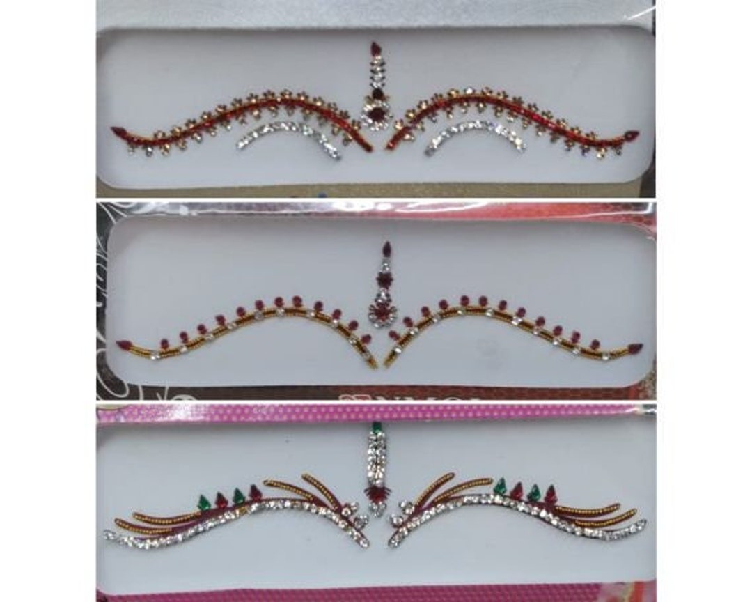 Long Bindis Indian Bridal Bindi Decorative Bindis Temporary Etsy