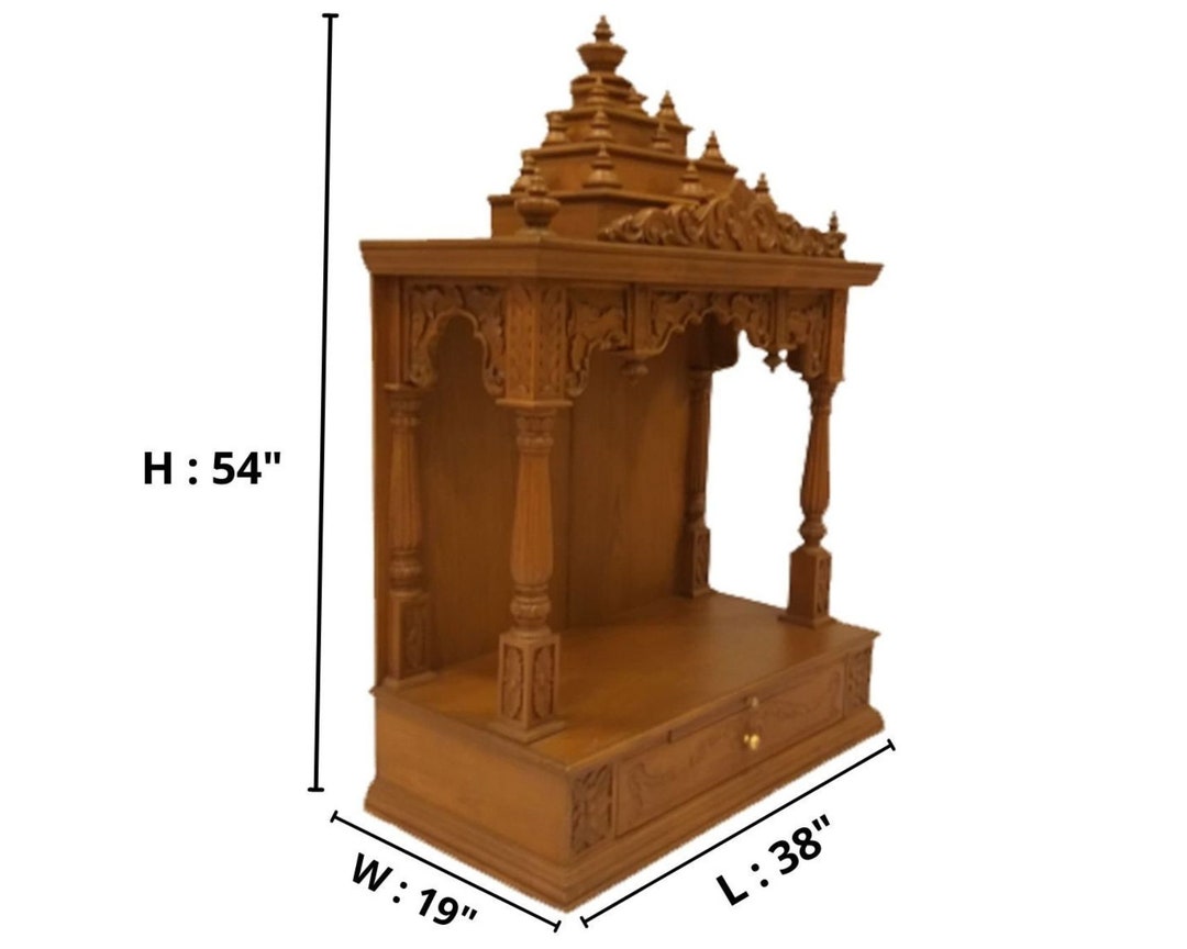 Wooden Temple Pooja Mandir for Home Big Teak Wood Temple Home Mandir