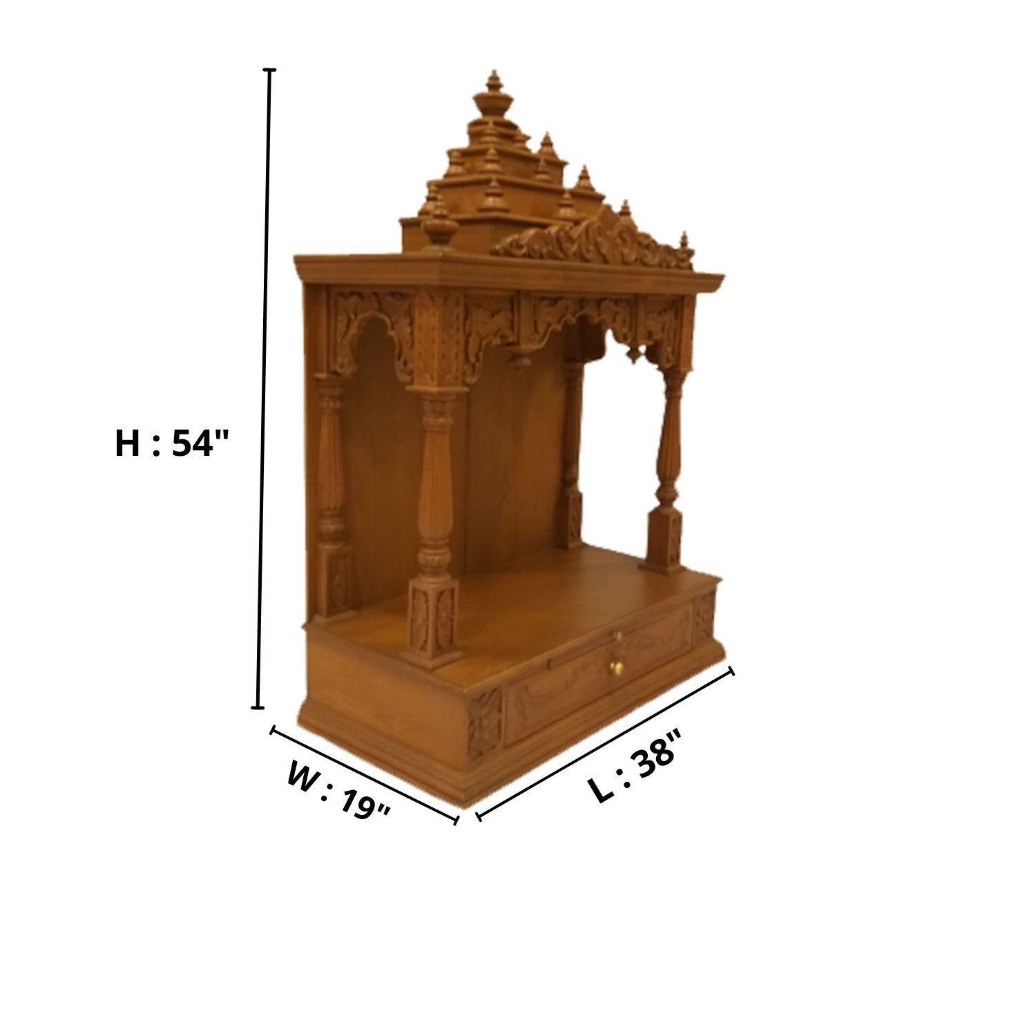 Wooden Temple Pooja Mandir for Home Big Teak Wood Temple Home Etsy