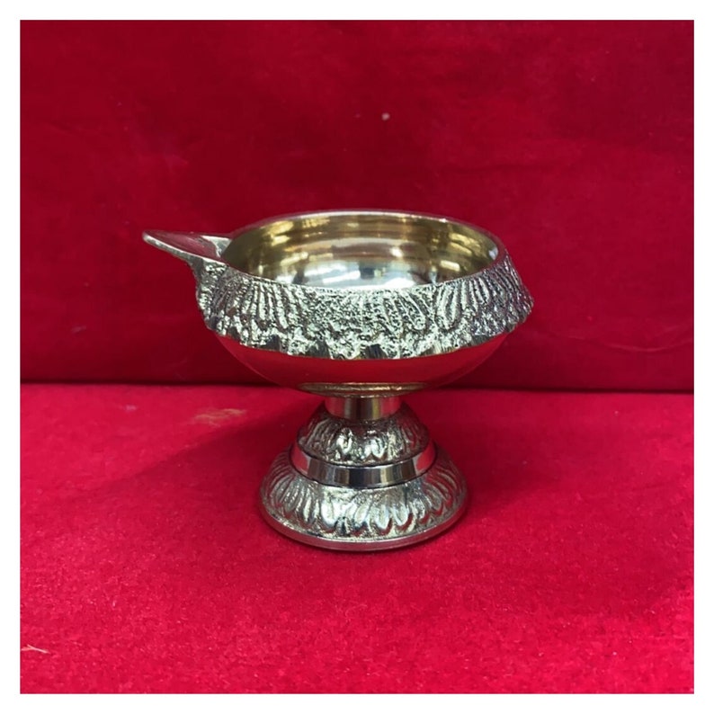 Indian Brass Diya for Pooja Akhand Diyas Oil Lamp Handmade | Etsy
