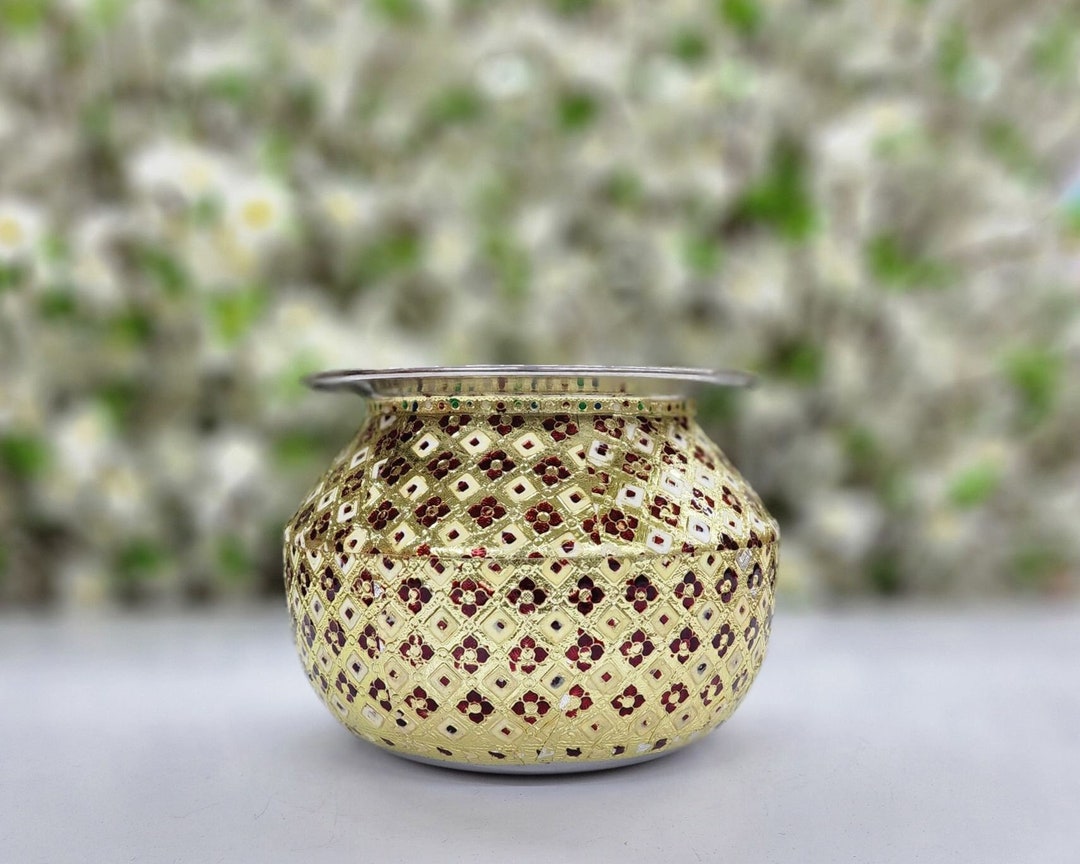Buy Decorative Matka Handmade Matka Stainless Steel Matki Pot Meenakari
