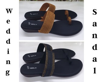 Handmade Women Sandal Indian Style Low Heel Sandal Toe Ring Sandals Ethnic Indian Sandal Slip-On Sandal Flat Heel Sandal Low Block Heel