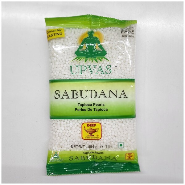 Tapioca Pearls White Balls Sabudana, Sago, Boba, Dry, Uncooked, Unsweetened, Unflavored Small White Balls Sabudana Snacks 1 Lb