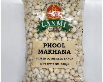 Puffed Lotus Seeds Phool Makhana Unflavored Air Popped Fox Nuts Puffed Lotus Seeds Snack 200 gm