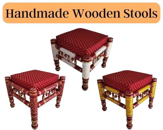 Small wooden cheap sitting stool