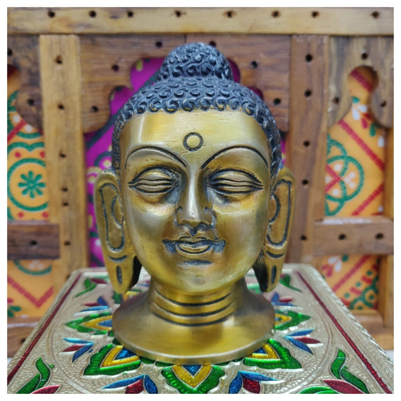 Meditation Buddha Statue Buddha Face Statue in Brass Perfect Etsy