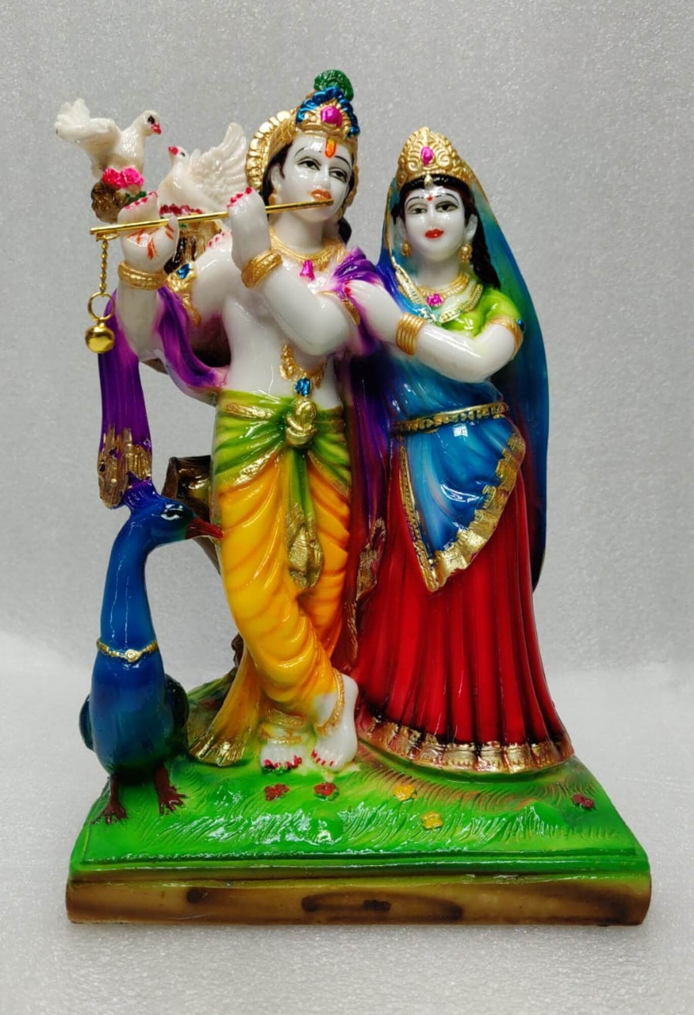 Radha Krishna Murti Radha Krishna Idol estatua de resina Etsy México