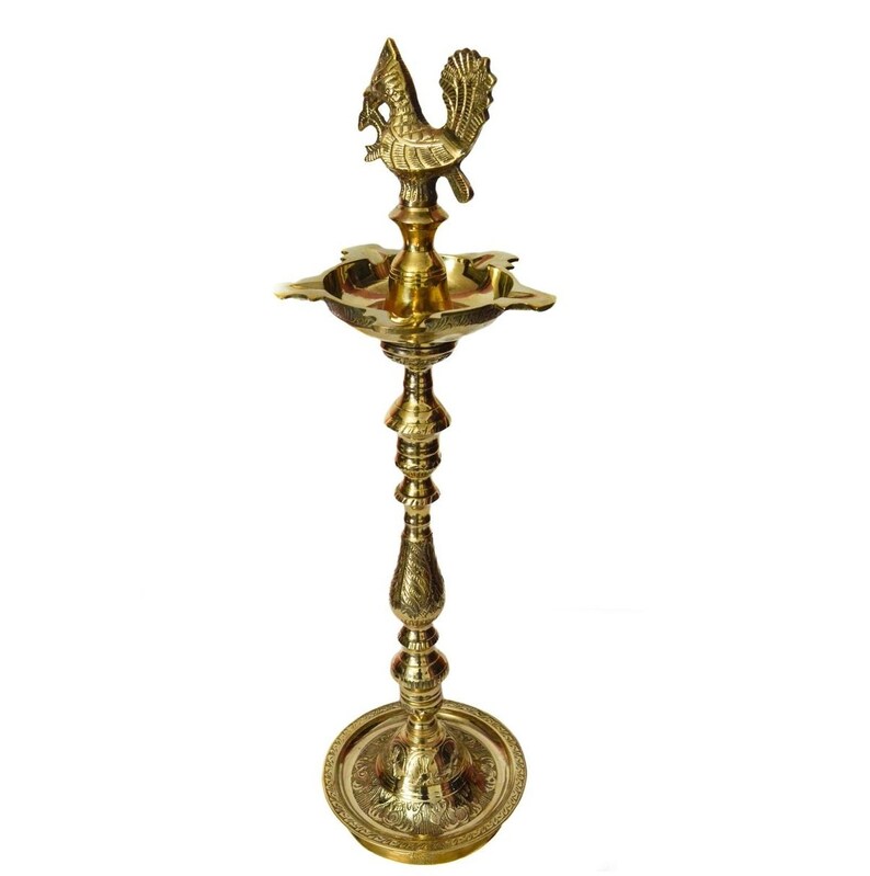 Brass Oil Lamp Traditional Oil Lamp Mahabharat Diya Indian Etsy