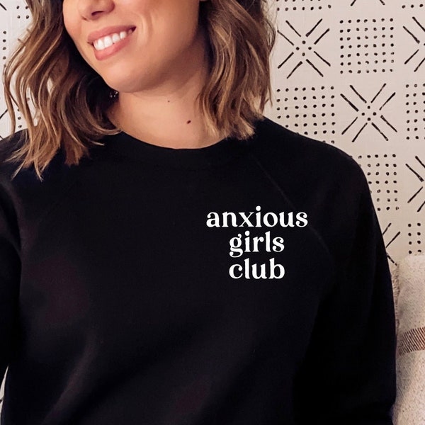 Anxious Girls Club Screen Print Transfer, Ready To Press Screen Print Transfer, Mental Health Awareness Shirt Transfer, Funny Anxiety Shirt