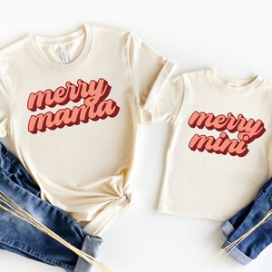 Merry mama Merry mini Retro SVG cut file bundle, Matching Mom and Me Christmas Shirts png, Mom and Me Shirt Png, Mommy and Me Png