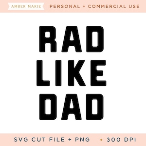 Rad wie Dad SVG geschnitten Datei, Trendy Kinder T-Shirt svg, Kleinkind Shirt svg, Trendy Baby Strampelanzug, Retro Kinder Shirt svg, passende Dad und Kind svg