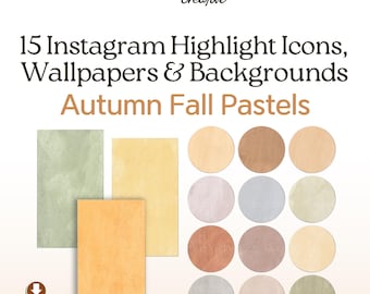 Fall Vintage Aesthetic Icons Instagram Highlight Covers. 15 Retro Fall Aesthetic Backgrounds & Phone Wallpapers, Boho Earthy Pastel Autumn
