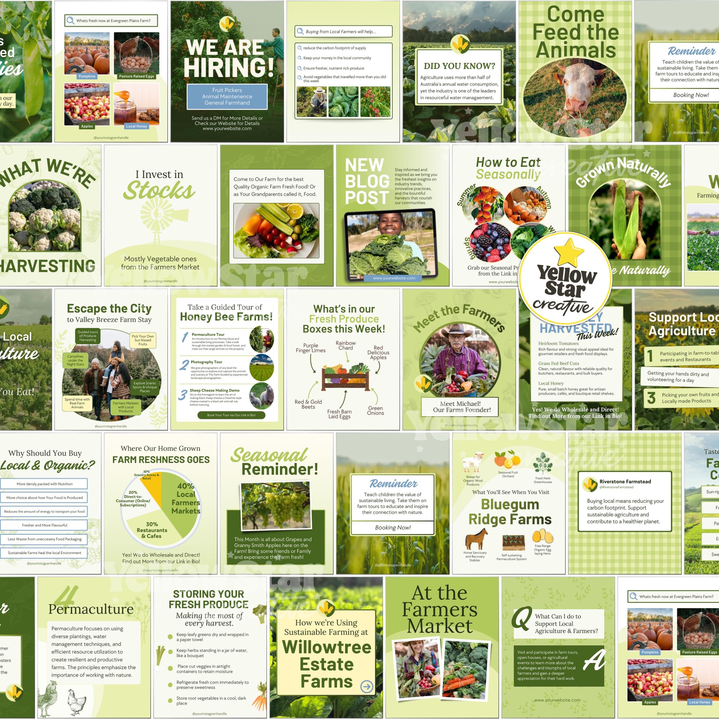 Agriculture Business & Farming Social Media Posts Canva Designs. 50 ...