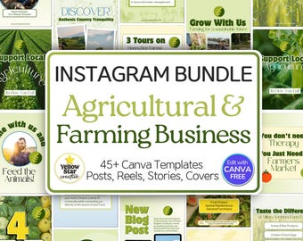 Agriculture Business & Farming Social Media Posts Canva Designs. 50+ Farm Business Instagram Post Templates, Reels Stories, Highlight Covers