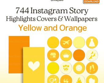 Yellow And Orange Aesthetic Highlight Covers For IG, 744 Bright Colourful Icons For Instagram, IG Stories Backgrounds & Phone Wallpapers