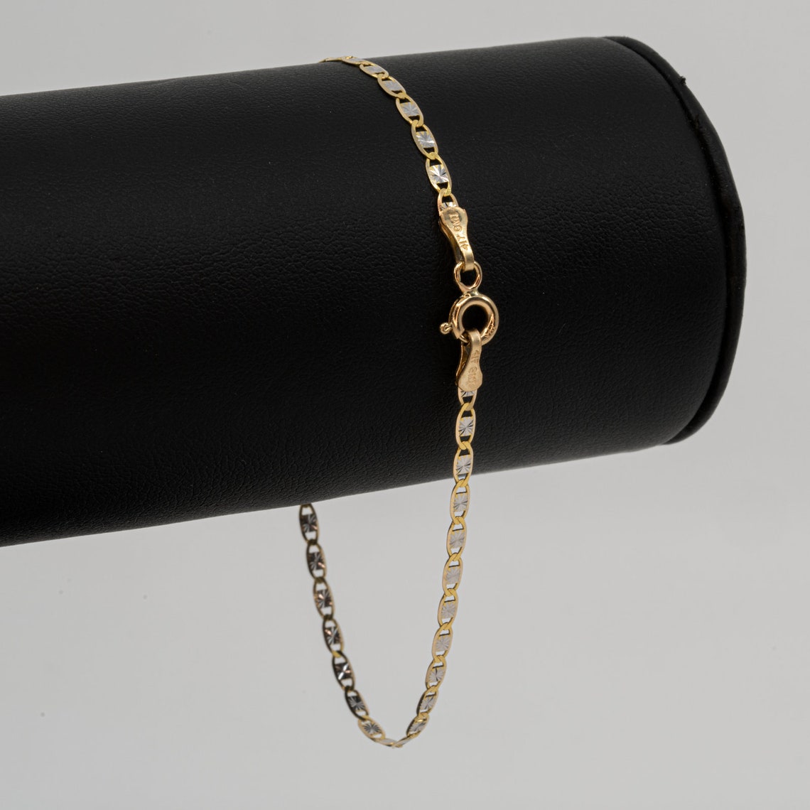 Twocolor Valentino Bracelet 10K Gold Bracelet 2mm Gifts for Etsy