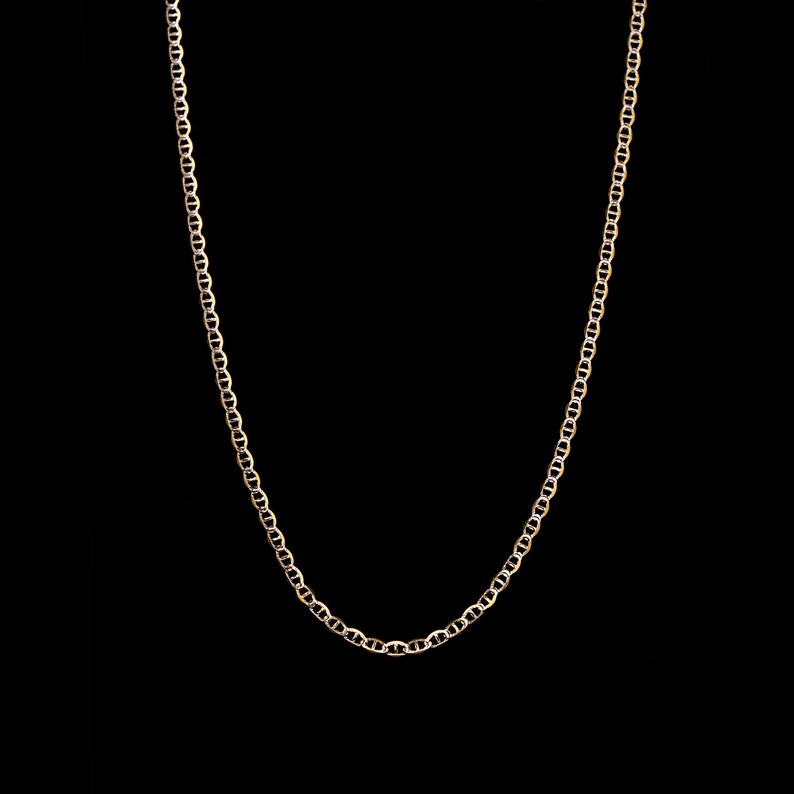 10K Gold Necklace Diamond Cut Mariner Anchor Gold Chain , Solid Gold , Gold Necklace , 10K Gold Chain , Gifts for her , Mother's Day Gift afbeelding 5