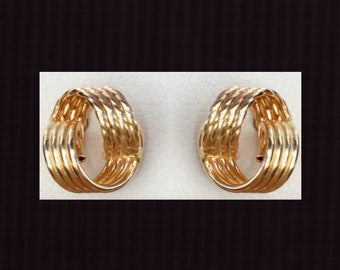 14K Gold Earrings - Swirl Ball Earrings , Solid Gold , Mother's Day Gift , Gift for Her , Birthday Gift , Anniversary Gift , Gold Earrings