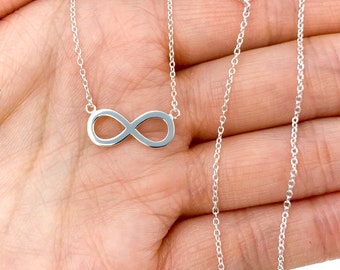 Minimalist Infinity Necklace, Girlfriend, Wife, Best Friend, Forever Love, Friendship, Silver, Meaningful Gift for Her, Forever Necklace