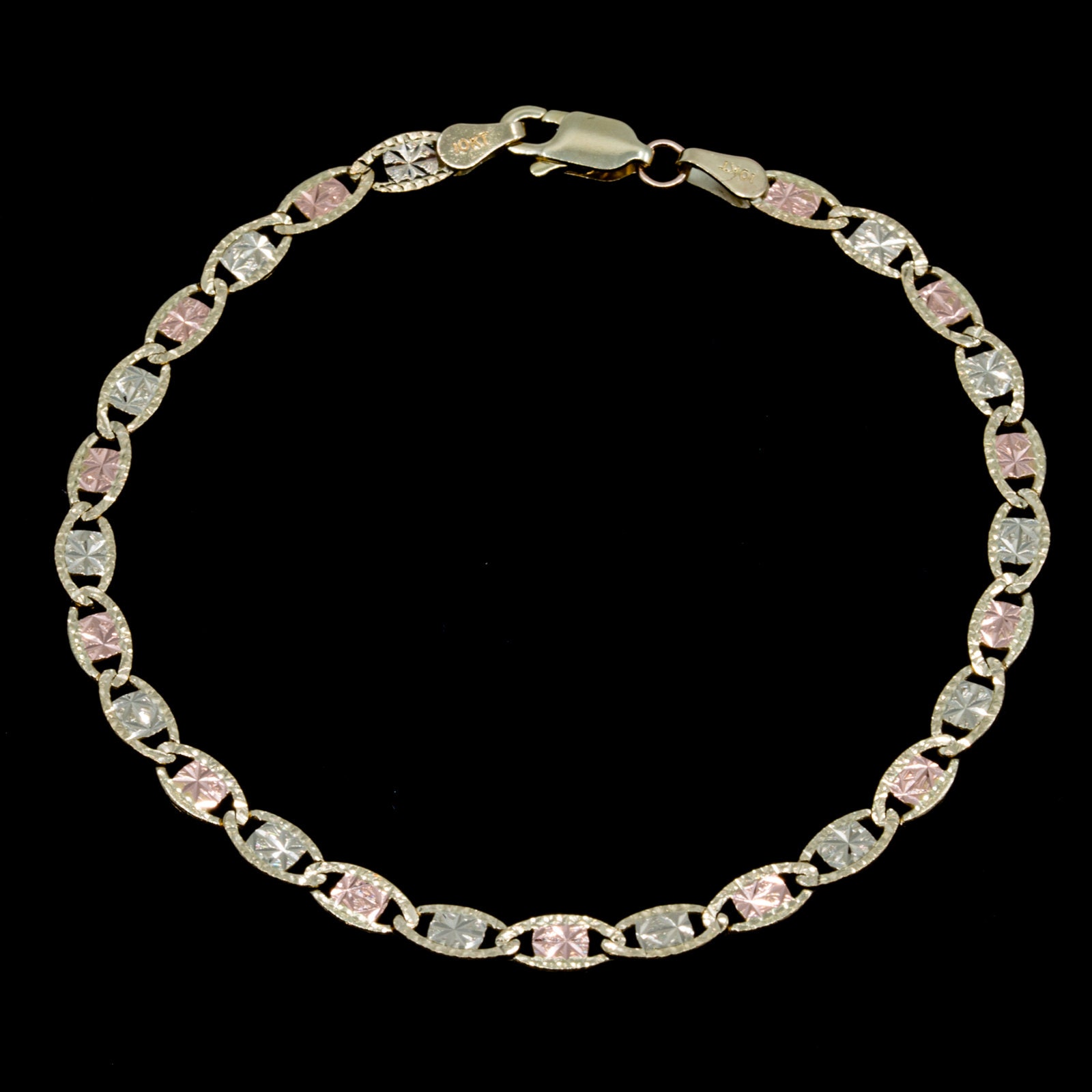 Elegant Gold Bracelet Valentino Link Jewelry Solid Yellow 10K Etsy