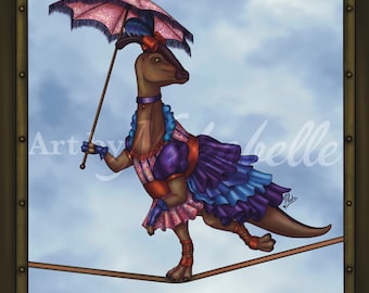 Steampunk Parasol-Olophus art print with metallic finish