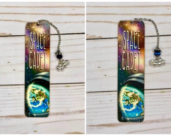 Space cadet wooden bookmark