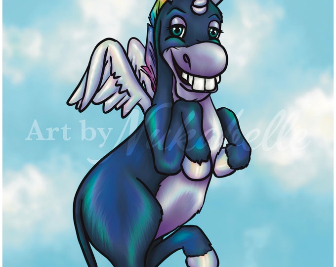 Iridescent Alidonk photo print with metallic finish