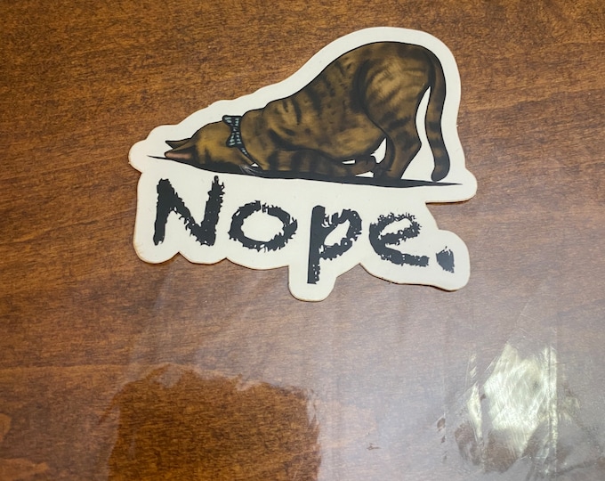 Nope Kitty Sticker