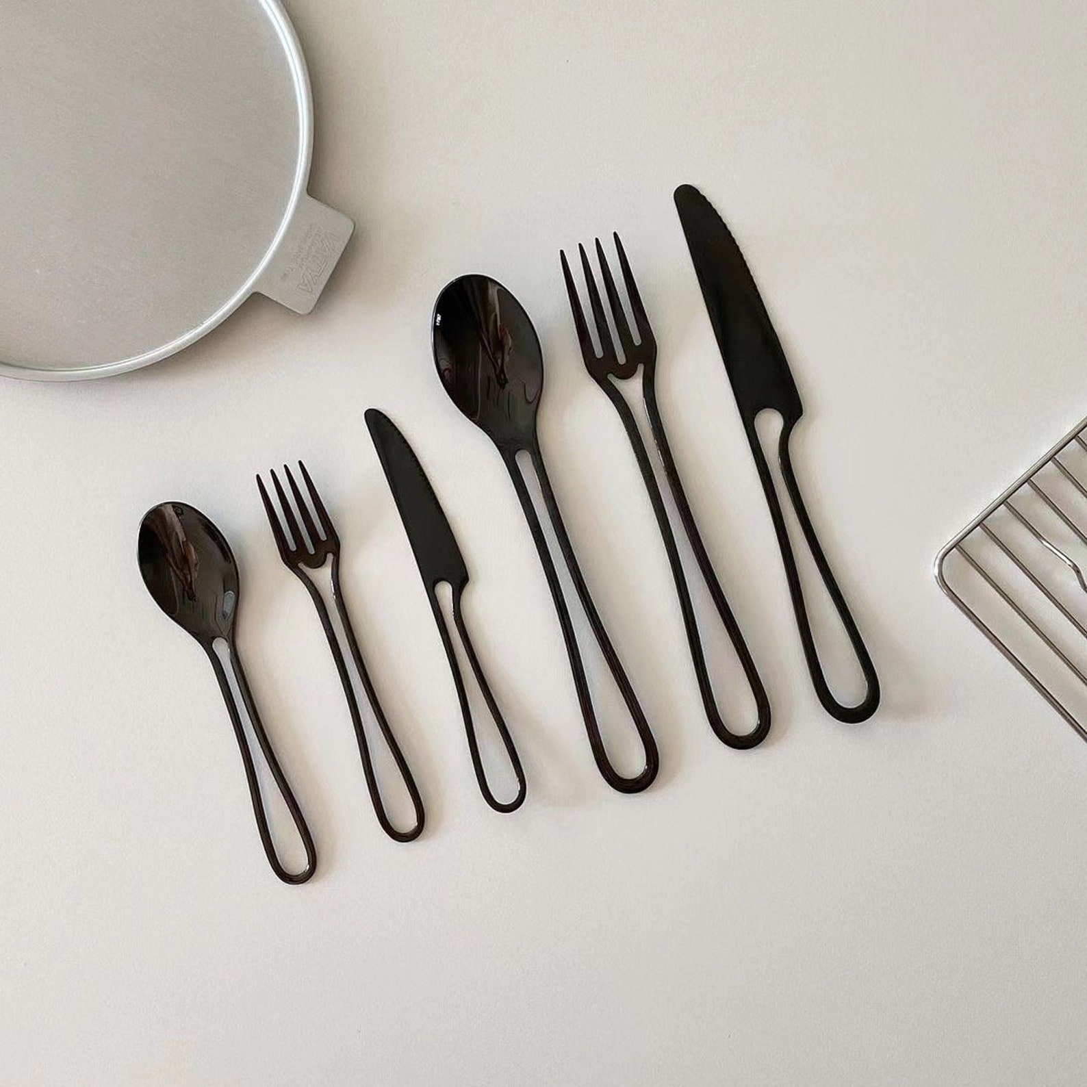 Creative Stainless Steel Dessert Knives and Forks Etsy