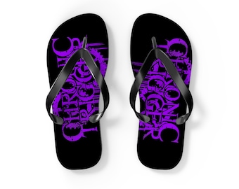 Logo Unisex Flip Flops (Purple)