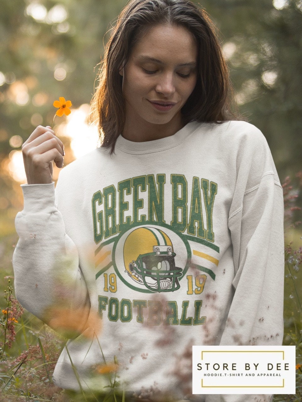 Green Bay Packers Football Sweatshirt | Vintage Style Green Bay Football Crewneck |