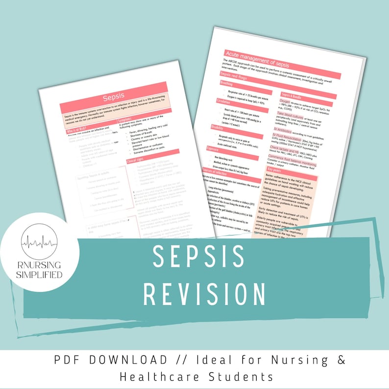 Sepsis Notes.pdf Sepsis Revision Notes for Nursing // Healthcare // Revision // Study ...