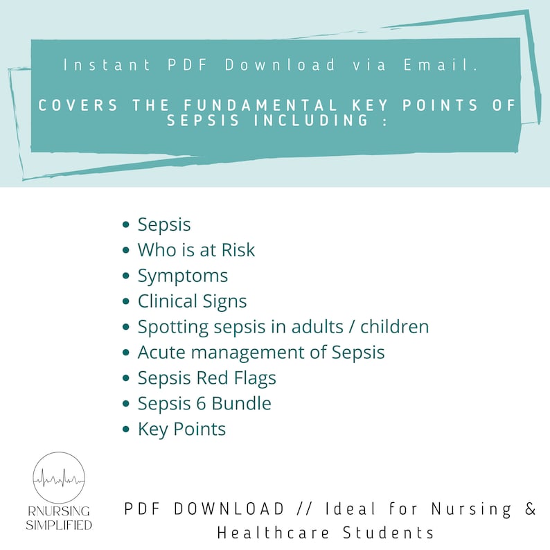 Sepsis Notes.pdf Sepsis Revision Notes for Nursing // Healthcare // Revision // Study ...