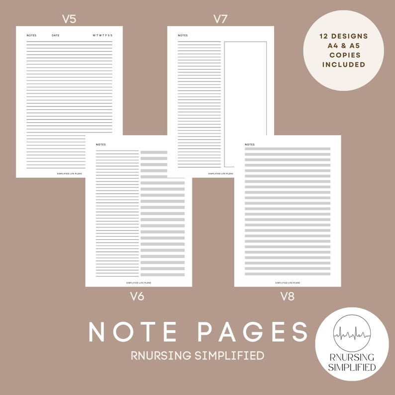 Printable Note Pages, Blank Writing Sheet, Study Notes Template ...