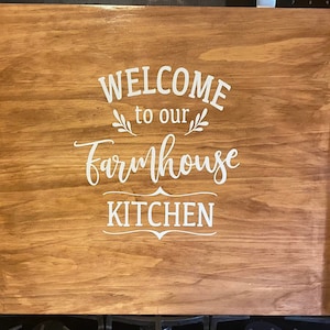 Custom Decorative Stove Top COVER For Farmhouse Kitchen Décor – Wooden NOODLE BOARD With Metal Handle